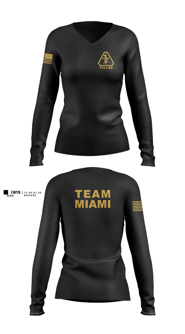 Womens Long Sleeve Vneck Shirt, 174th Legal Operations Detachment, Army, Teamtime, Team time, sublimation, custom sports apparel, team uniforms, spirit wear, spiritwear, sports uniforms, custom shirts, team store, custom team store, fundraiser sports, apparel fundraiser