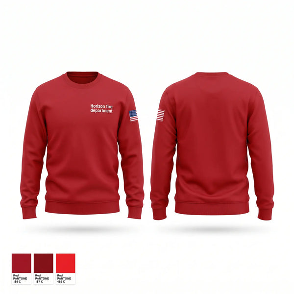 Crew Neck Sweatshirt, Horizon fire department, Fire Department, Teamtime, Team time, sublimation, custom sports apparel, team uniforms, spirit wear, spiritwear, sports uniforms, custom shirts, team store, custom team store, fundraiser sports, apparel fundraiser
