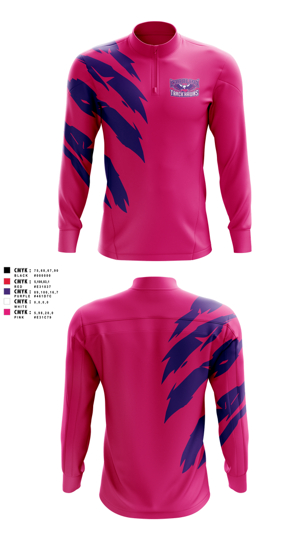 Quarter Zip Jacket, Carolina Track Hawks, Track & Field, Teamtime, Team time, sublimation, custom sports apparel, team uniforms, spirit wear, spiritwear, sports uniforms, custom shirts, team store, custom team store, fundraiser sports, apparel fundraiser