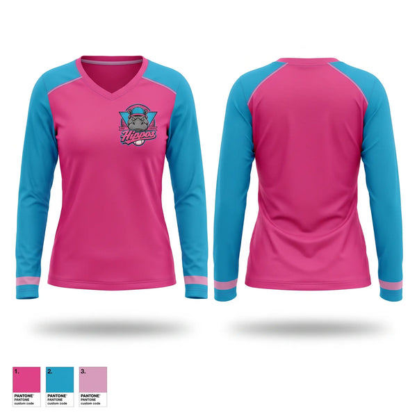 Womens Long Sleeve Vneck Shirt, Lone star hippos, Baseball, Teamtime, Team time, sublimation, custom sports apparel, team uniforms, spirit wear, spiritwear, sports uniforms, custom shirts, team store, custom team store, fundraiser sports, apparel fundraiser