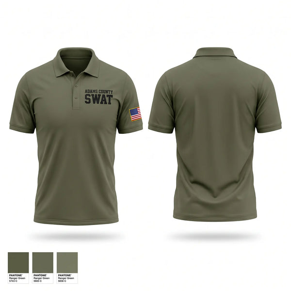 Short Sleeve Performance Polo, Adams County SWAT, Police, Teamtime, Team time, sublimation, custom sports apparel, team uniforms, spirit wear, spiritwear, sports uniforms, custom shirts, team store, custom team store, fundraiser sports, apparel fundraiser