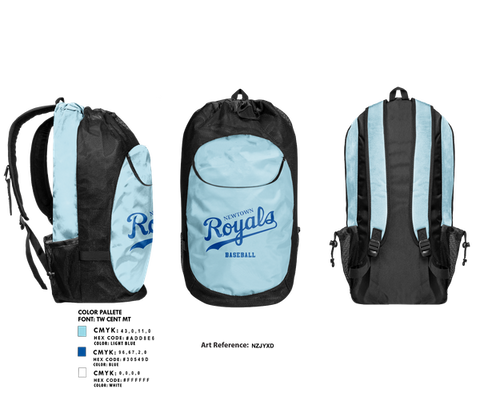 Gear Bag, Newtown Royals, Baseball, Teamtime, Team time, sublimation, custom sports apparel, team uniforms, spirit wear, spiritwear, sports uniforms, custom shirts, team store, custom team store, fundraiser sports, apparel fundraiser