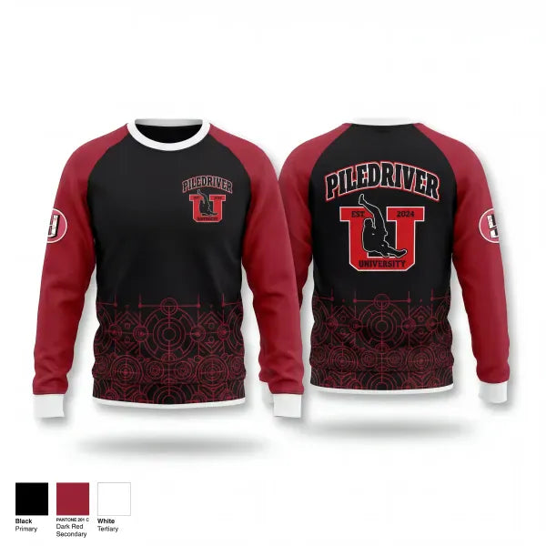 Crew Neck Sweatshirt, Piledriver University, Wrestling, Teamtime, Team time, sublimation, custom sports apparel, team uniforms, spirit wear, spiritwear, sports uniforms, custom shirts, team store, custom team store, fundraiser sports, apparel fundraiser