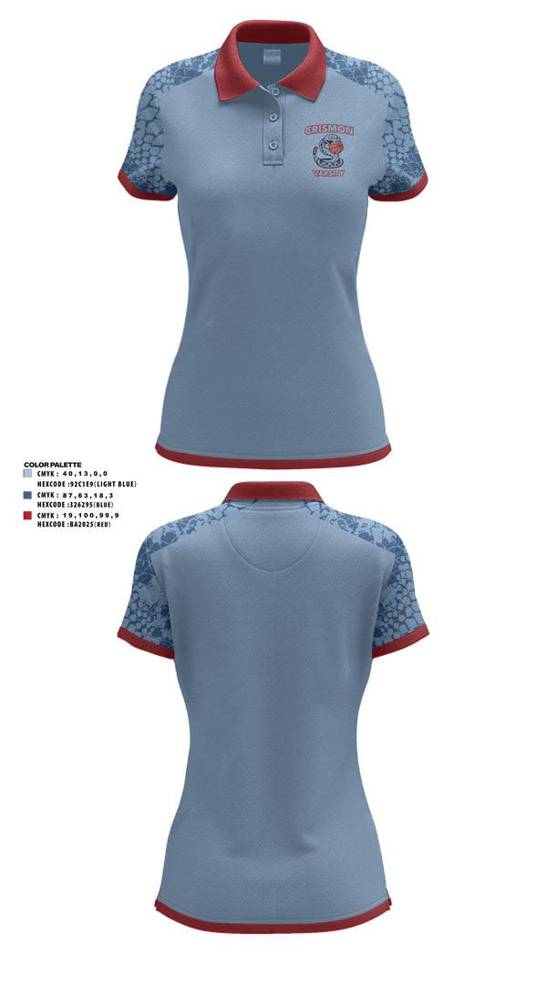 Womens Short Sleeve Performance Polo, Crismon Rattlers, Women's Basketball, Teamtime, Team time, sublimation, custom sports apparel, team uniforms, spirit wear, spiritwear, sports uniforms, custom shirts, team store, custom team store, fundraiser sports, apparel fundraiser