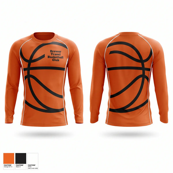 Long Sleeve Performance Shirt, Brewer Travel Basketball Club, Men's Basketball, Teamtime, Team time, sublimation, custom sports apparel, team uniforms, spirit wear, spiritwear, sports uniforms, custom shirts, team store, custom team store, fundraiser sports, apparel fundraiser