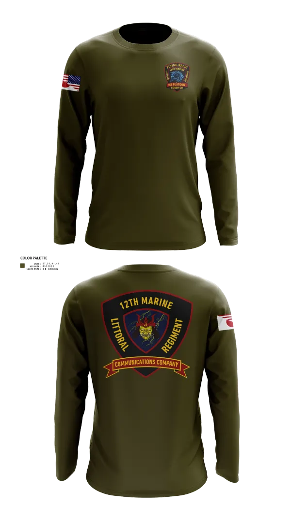 Long Sleeve Performance Shirt, 12th MLR Headquarters Element, Marines, Teamtime, Team time, sublimation, custom sports apparel, team uniforms, spirit wear, spiritwear, sports uniforms, custom shirts, team store, custom team store, fundraiser sports, apparel fundraiser