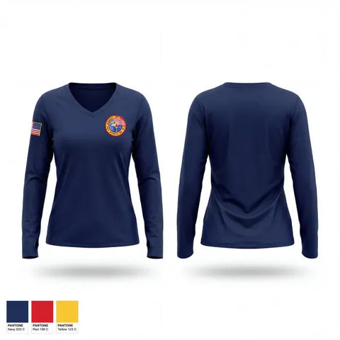 Womens Long Sleeve Vneck Shirt, GA-911, Air Force, Teamtime, Team time, sublimation, custom sports apparel, team uniforms, spirit wear, spiritwear, sports uniforms, custom shirts, team store, custom team store, fundraiser sports, apparel fundraiser