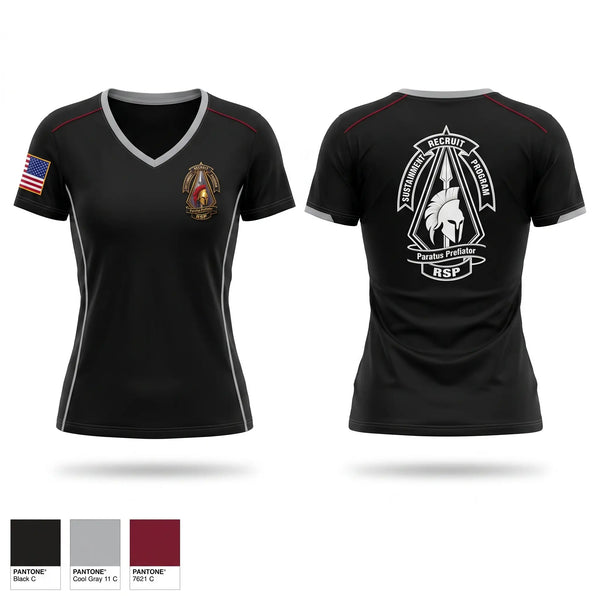Womens Short Sleeve Vneck Shirt, DET 3, INARNG R&R BN, National Guard, Teamtime, Team time, sublimation, custom sports apparel, team uniforms, spirit wear, spiritwear, sports uniforms, custom shirts, team store, custom team store, fundraiser sports, apparel fundraiser