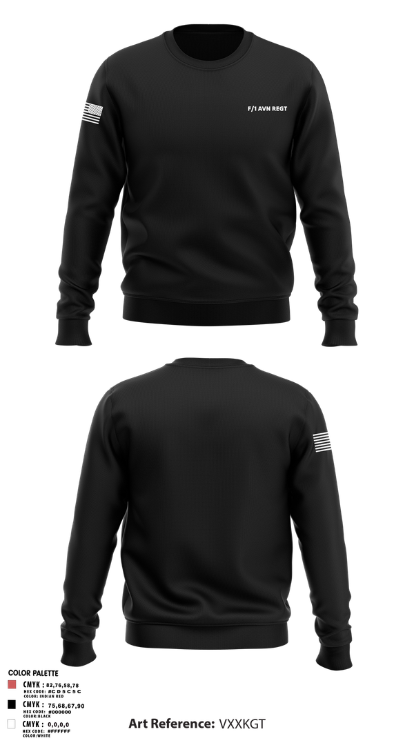 Crew Neck Sweatshirt, F/1 AVN REGT, , Teamtime, Team time, sublimation, custom sports apparel, team uniforms, spirit wear, spiritwear, sports uniforms, custom shirts, team store, custom team store, fundraiser sports, apparel fundraiser