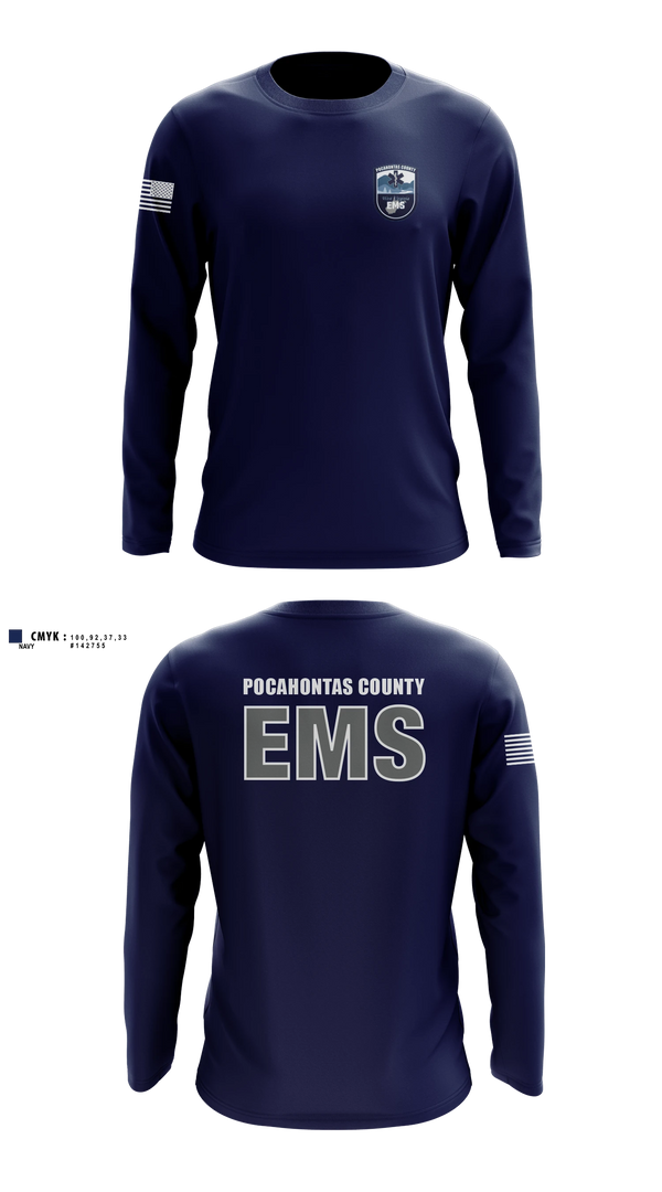 Long Sleeve Performance Shirt, Pocahontas County EMS, EMS/EMT, Teamtime, Team time, sublimation, custom sports apparel, team uniforms, spirit wear, spiritwear, sports uniforms, custom shirts, team store, custom team store, fundraiser sports, apparel fundraiser