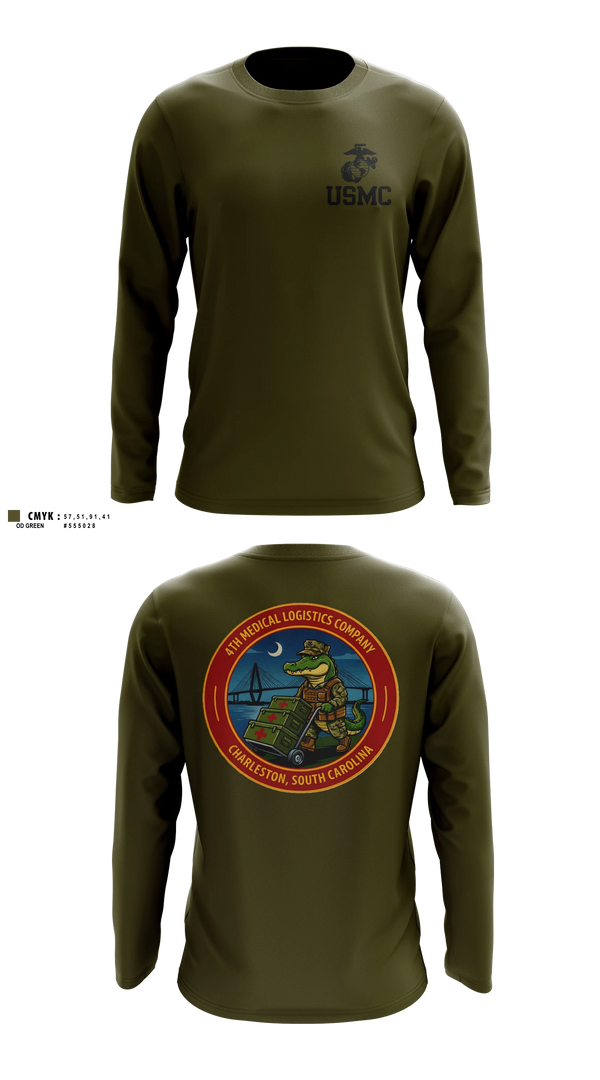 Long Sleeve Performance Shirt, 4th Medical Logistics Company, Marines, Teamtime, Team time, sublimation, custom sports apparel, team uniforms, spirit wear, spiritwear, sports uniforms, custom shirts, team store, custom team store, fundraiser sports, apparel fundraiser