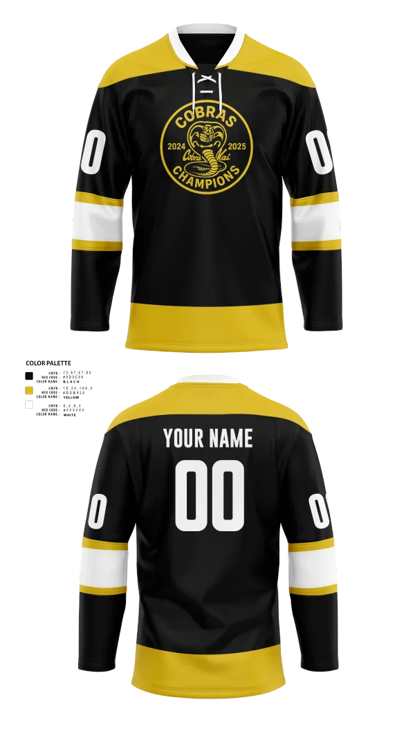 Hockey Jersey, Cobras, Ice Hockey, Teamtime, Team time, sublimation, custom sports apparel, team uniforms, spirit wear, spiritwear, sports uniforms, custom shirts, team store, custom team store, fundraiser sports, apparel fundraiser
