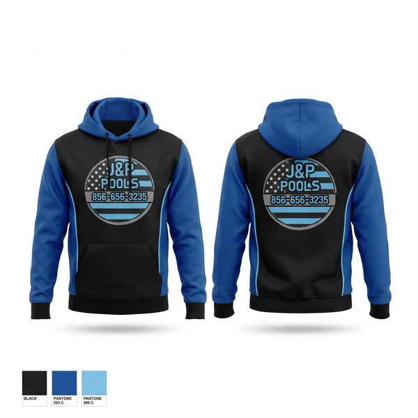 Hoodie, J&P Pools, , Teamtime, Team time, sublimation, custom sports apparel, team uniforms, spirit wear, spiritwear, sports uniforms, custom shirts, team store, custom team store, fundraiser sports, apparel fundraiser