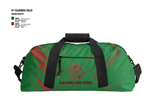 Duffle Bag, Alhambra High School Cheer, Cheer, Teamtime, Team time, sublimation, custom sports apparel, team uniforms, spirit wear, spiritwear, sports uniforms, custom shirts, team store, custom team store, fundraiser sports, apparel fundraiser