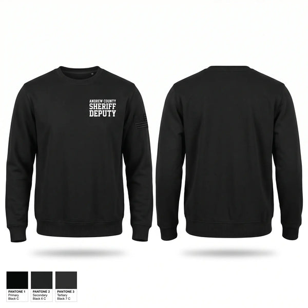 Crew Neck Sweatshirt, Andrew County Sheriff Deputy, Police, Teamtime, Team time, sublimation, custom sports apparel, team uniforms, spirit wear, spiritwear, sports uniforms, custom shirts, team store, custom team store, fundraiser sports, apparel fundraiser