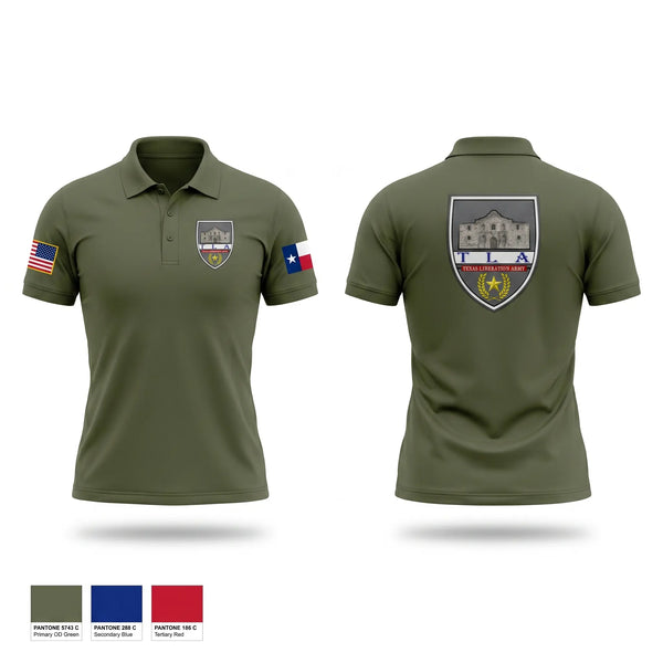 Short Sleeve Performance Polo, Texas Liberation Army, Army, Teamtime, Team time, sublimation, custom sports apparel, team uniforms, spirit wear, spiritwear, sports uniforms, custom shirts, team store, custom team store, fundraiser sports, apparel fundraiser