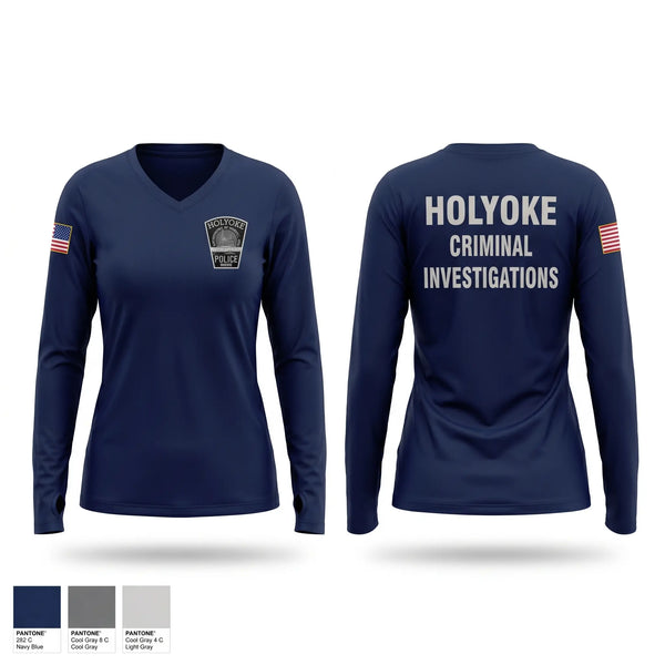 Womens Long Sleeve Vneck Shirt, Detective Bureau, Police, Teamtime, Team time, sublimation, custom sports apparel, team uniforms, spirit wear, spiritwear, sports uniforms, custom shirts, team store, custom team store, fundraiser sports, apparel fundraiser