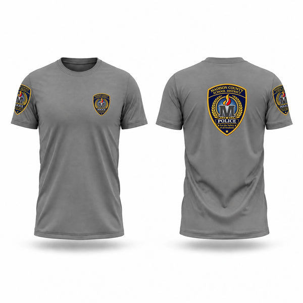 Old School Cotton Feel Shirt, Madison County Schools Police Department, Police, Teamtime, Team time, sublimation, custom sports apparel, team uniforms, spirit wear, spiritwear, sports uniforms, custom shirts, team store, custom team store, fundraiser sports, apparel fundraiser
