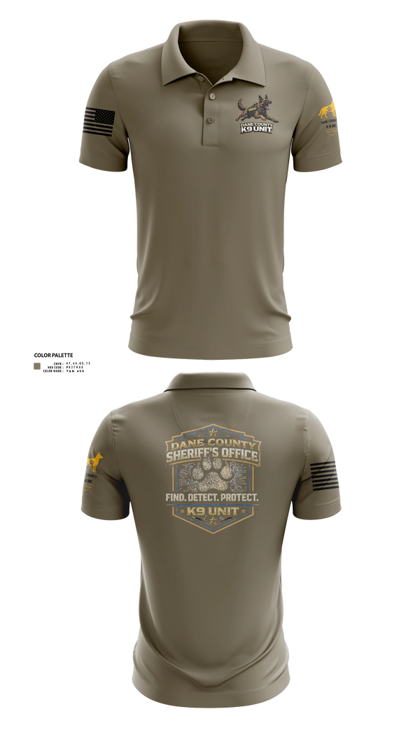 Short Sleeve Performance Polo, Dane County K9, Police, Teamtime, Team time, sublimation, custom sports apparel, team uniforms, spirit wear, spiritwear, sports uniforms, custom shirts, team store, custom team store, fundraiser sports, apparel fundraiser