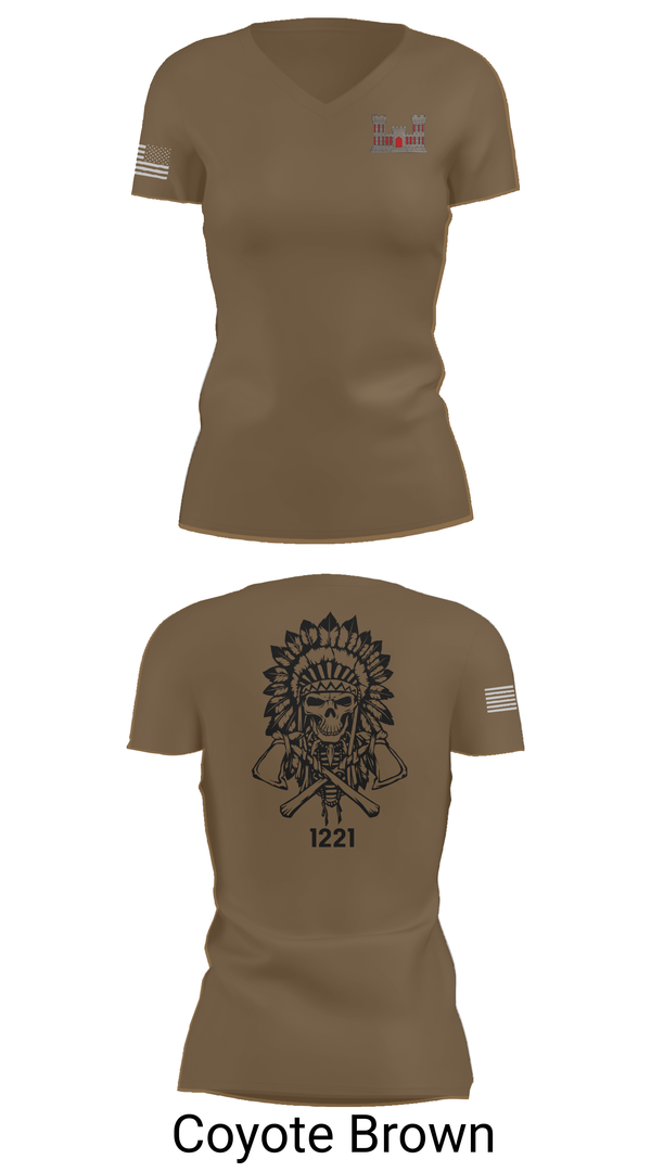 Womens Short Sleeve Vneck Shirt, 1221st Route Clearance Co., National Guard, Teamtime, Team time, sublimation, custom sports apparel, team uniforms, spirit wear, spiritwear, sports uniforms, custom shirts, team store, custom team store, fundraiser sports, apparel fundraiser