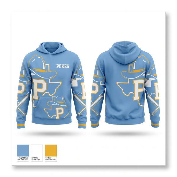 Hoodie, Pokes, Baseball, Teamtime, Team time, sublimation, custom sports apparel, team uniforms, spirit wear, spiritwear, sports uniforms, custom shirts, team store, custom team store, fundraiser sports, apparel fundraiser