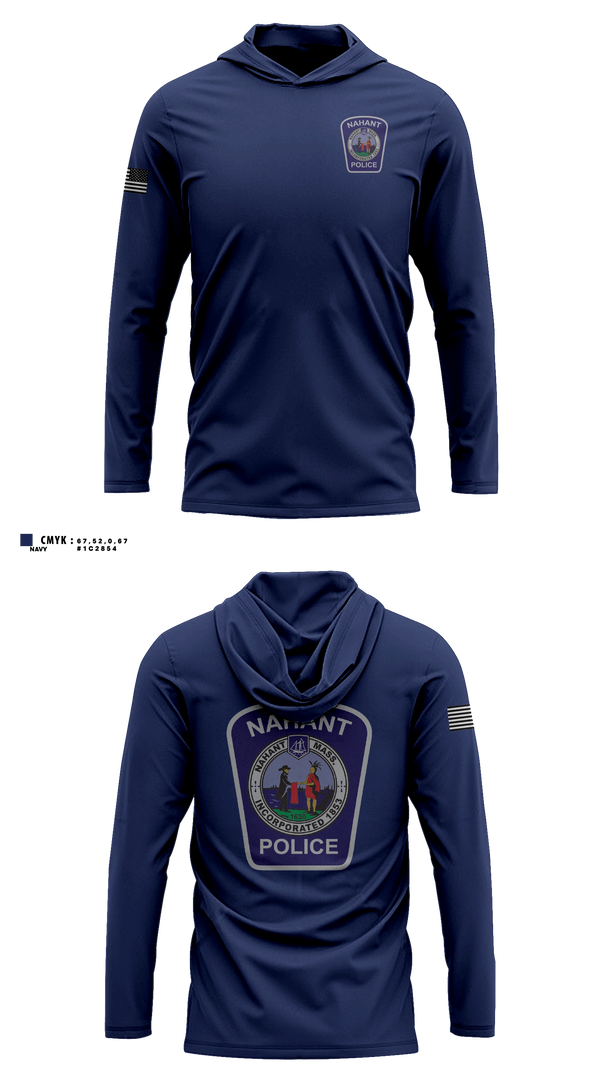 Long Sleeve hooded sunshirt, Nahant Marine Unit, Police, Teamtime, Team time, sublimation, custom sports apparel, team uniforms, spirit wear, spiritwear, sports uniforms, custom shirts, team store, custom team store, fundraiser sports, apparel fundraiser