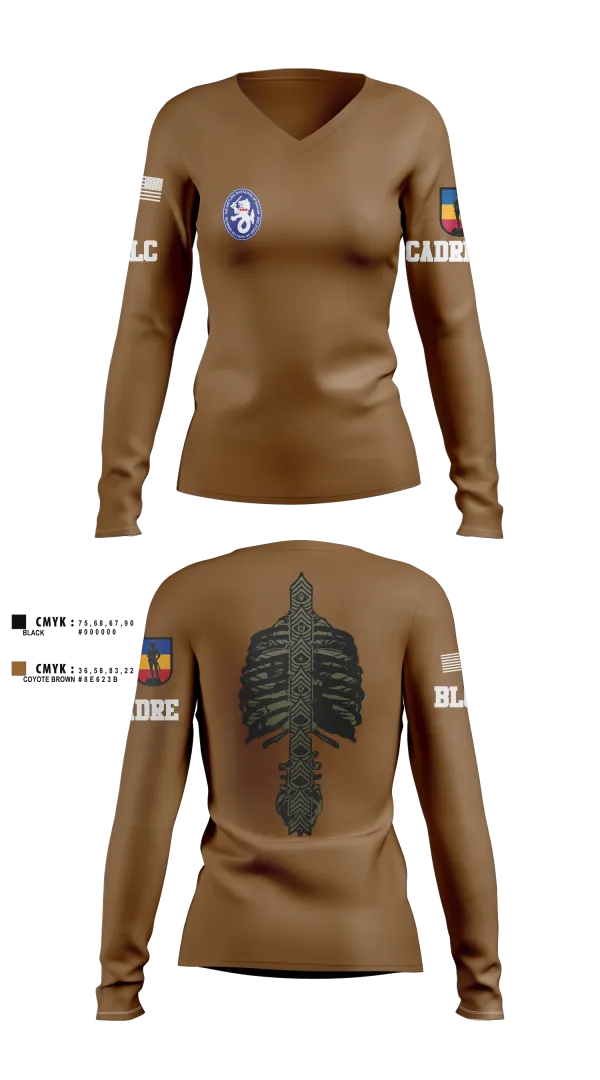 Womens Long Sleeve Vneck Shirt, 1st BN 515th RTI, Army, Teamtime, Team time, sublimation, custom sports apparel, team uniforms, spirit wear, spiritwear, sports uniforms, custom shirts, team store, custom team store, fundraiser sports, apparel fundraiser