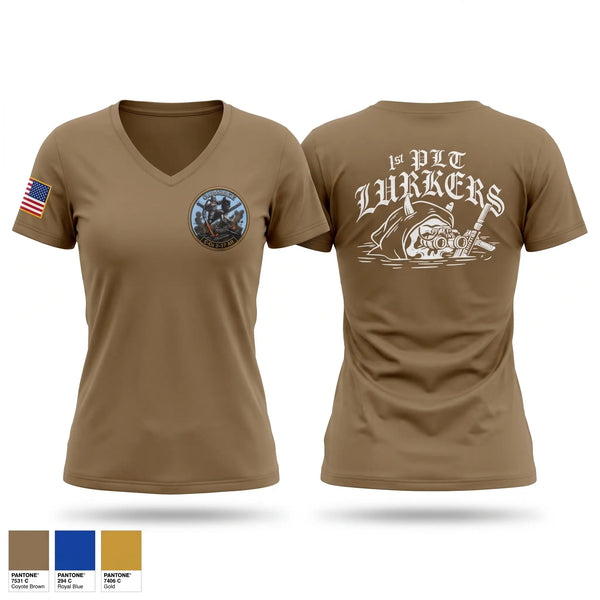 Womens Short Sleeve Vneck Shirt, Lurkers, Army, Teamtime, Team time, sublimation, custom sports apparel, team uniforms, spirit wear, spiritwear, sports uniforms, custom shirts, team store, custom team store, fundraiser sports, apparel fundraiser