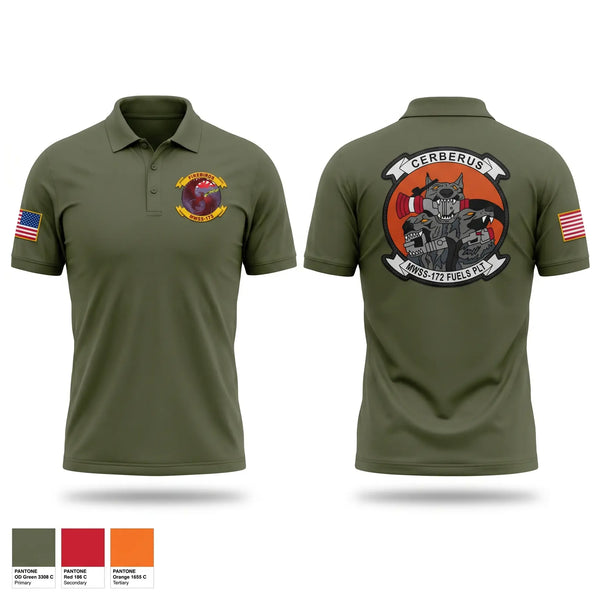 Short Sleeve Performance Polo, MWSS-172 Fuels Platoon, Marines, Teamtime, Team time, sublimation, custom sports apparel, team uniforms, spirit wear, spiritwear, sports uniforms, custom shirts, team store, custom team store, fundraiser sports, apparel fundraiser
