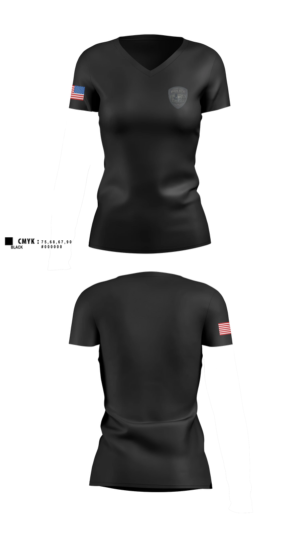 Womens Short Sleeve Vneck Shirt, Sour Lake Police Department, Police, Teamtime, Team time, sublimation, custom sports apparel, team uniforms, spirit wear, spiritwear, sports uniforms, custom shirts, team store, custom team store, fundraiser sports, apparel fundraiser