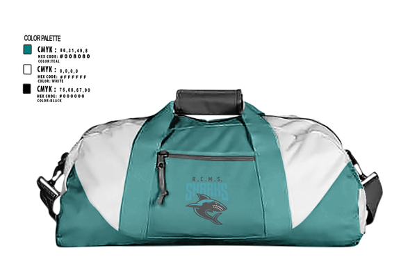 Duffle Bag, Rosemary Clarke Middle School Cheer, Cheer, Teamtime, Team time, sublimation, custom sports apparel, team uniforms, spirit wear, spiritwear, sports uniforms, custom shirts, team store, custom team store, fundraiser sports, apparel fundraiser