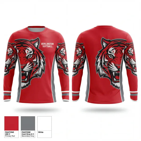 Long Sleeve Performance Shirt, Burlington Softball, Softball, Teamtime, Team time, sublimation, custom sports apparel, team uniforms, spirit wear, spiritwear, sports uniforms, custom shirts, team store, custom team store, fundraiser sports, apparel fundraiser