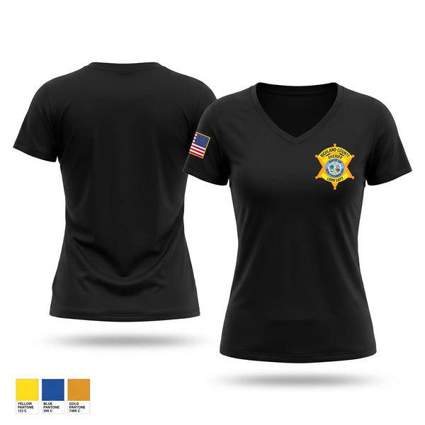 Womens Short Sleeve Vneck Shirt, Richland County Sheriff’s Department, Police, Teamtime, Team time, sublimation, custom sports apparel, team uniforms, spirit wear, spiritwear, sports uniforms, custom shirts, team store, custom team store, fundraiser sports, apparel fundraiser