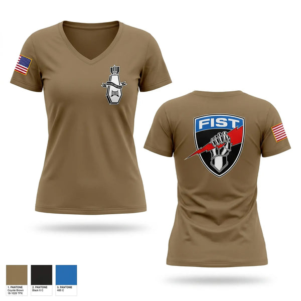 Womens Short Sleeve Vneck Shirt, 2-7IN FIST, Army, Teamtime, Team time, sublimation, custom sports apparel, team uniforms, spirit wear, spiritwear, sports uniforms, custom shirts, team store, custom team store, fundraiser sports, apparel fundraiser