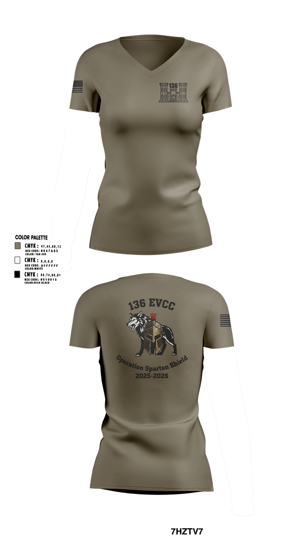 Womens Short Sleeve Vneck Shirt, 136 EVCC, Army, Teamtime, Team time, sublimation, custom sports apparel, team uniforms, spirit wear, spiritwear, sports uniforms, custom shirts, team store, custom team store, fundraiser sports, apparel fundraiser