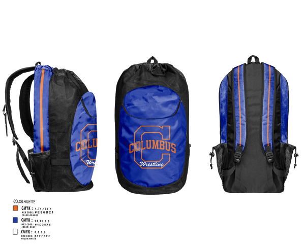 Gear Bag, Columbus High School Wrestling, Wrestling, Teamtime, Team time, sublimation, custom sports apparel, team uniforms, spirit wear, spiritwear, sports uniforms, custom shirts, team store, custom team store, fundraiser sports, apparel fundraiser