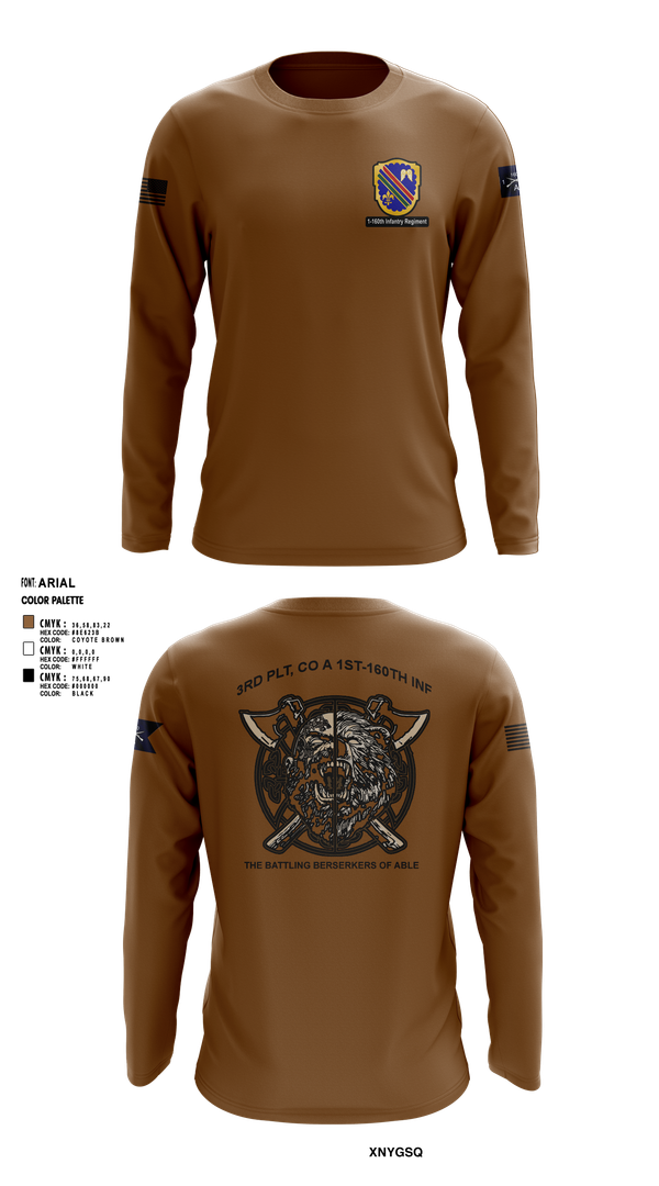 Long Sleeve Performance Shirt, Co A, 1st-160th INF, 79th IBCT, , Teamtime, Team time, sublimation, custom sports apparel, team uniforms, spirit wear, spiritwear, sports uniforms, custom shirts, team store, custom team store, fundraiser sports, apparel fundraiser