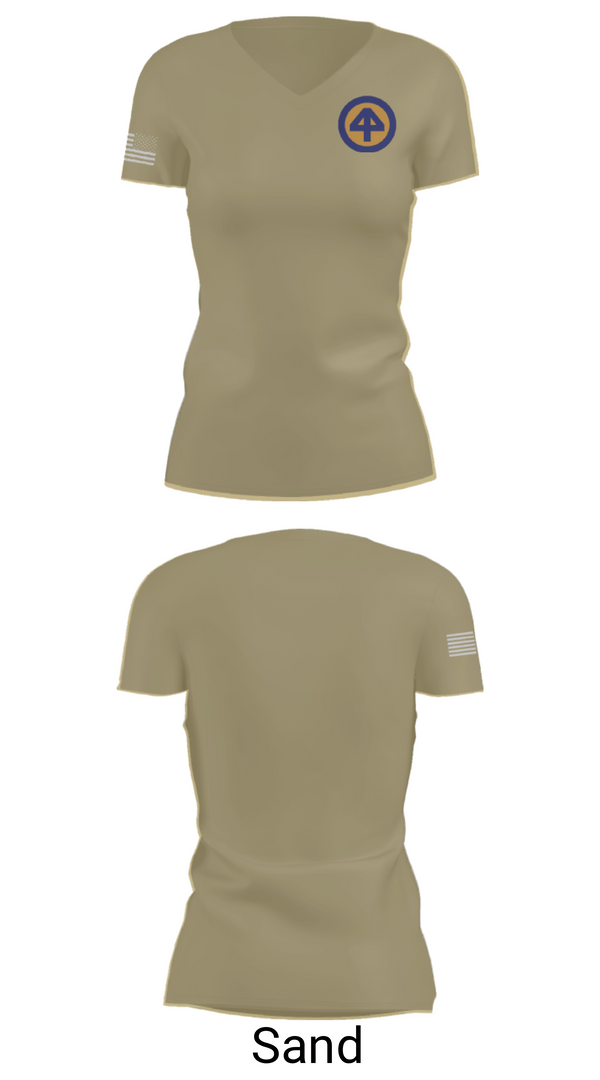 Women's Short Sleeve Vneck Shirt, A CO 2-113th, Army, Teamtime, Team time, sublimation, custom sports apparel, team uniforms, spirit wear, spiritwear, sports uniforms, custom shirts, team store, custom team store, fundraiser sports, apparel fundraiser