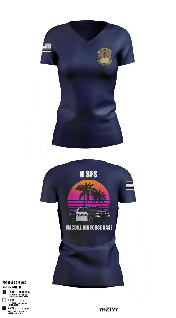 Women's Short Sleeve Vneck Shirt, 6th Security Forces Squadron, Air Force, Teamtime, Team time, sublimation, custom sports apparel, team uniforms, spirit wear, spiritwear, sports uniforms, custom shirts, team store, custom team store, fundraiser sports, apparel fundraiser
