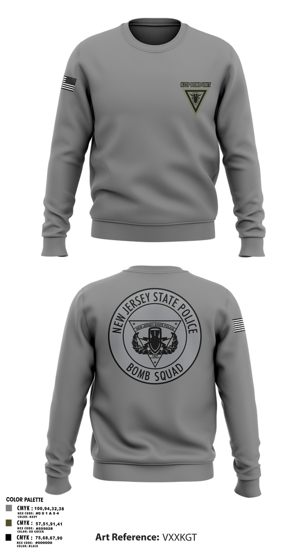 Crew Neck Sweatshirt, NJSP BOMB UNIT, , Teamtime, Team time, sublimation, custom sports apparel, team uniforms, spirit wear, spiritwear, sports uniforms, custom shirts, team store, custom team store, fundraiser sports, apparel fundraiser