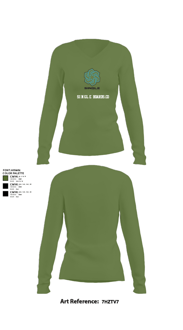 Women's Long Sleeve Vneck Shirt, Single Boards.co, E-Sports, Teamtime, Team time, sublimation, custom sports apparel, team uniforms, spirit wear, spiritwear, sports uniforms, custom shirts, team store, custom team store, fundraiser sports, apparel fundraiser