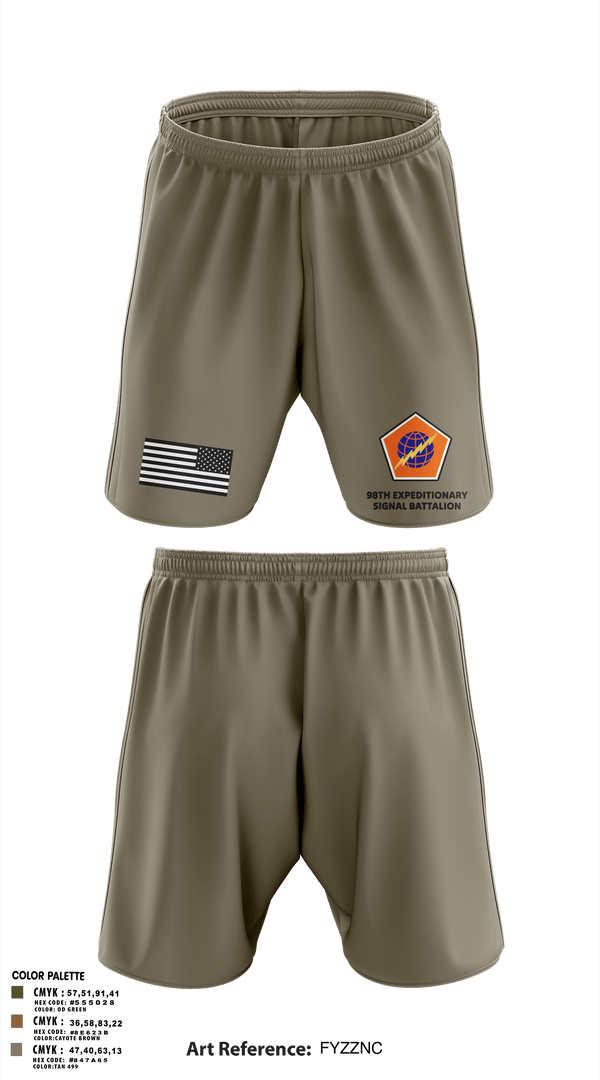 Athletic Shorts With Pockets, 98th Expeditionary Signal Battalion, Army, Teamtime, Team time, sublimation, custom sports apparel, team uniforms, spirit wear, spiritwear, sports uniforms, custom shirts, team store, custom team store, fundraiser sports, apparel fundraiser
