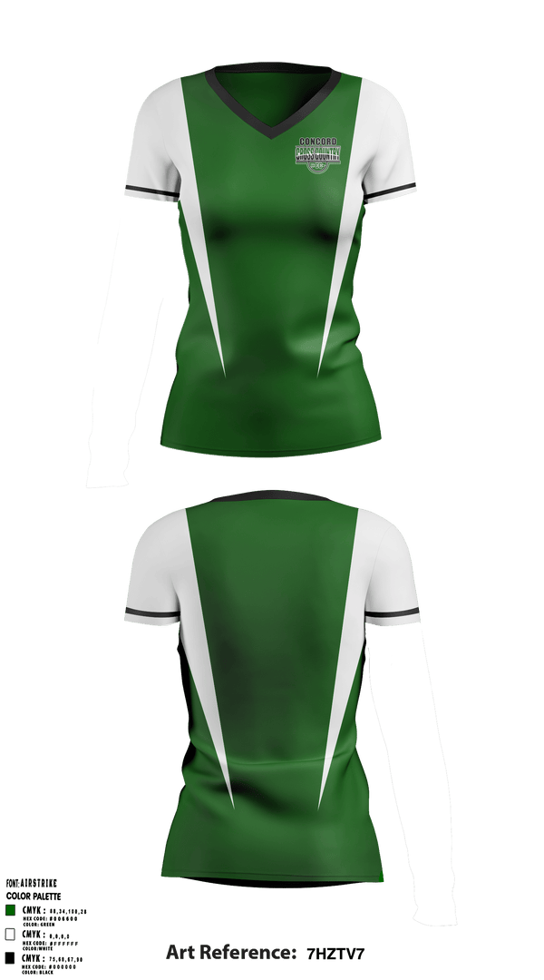 Women's Short Sleeve Vneck Shirt, CONCORD HIGH SCHOOL Cross Country, Cross Country, Teamtime, Team time, sublimation, custom sports apparel, team uniforms, spirit wear, spiritwear, sports uniforms, custom shirts, team store, custom team store, fundraiser sports, apparel fundraiser