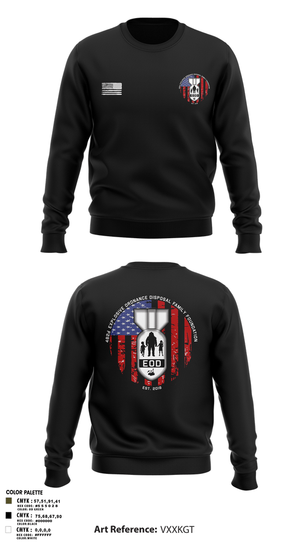 Crew Neck Sweatshirt, 482nd EOD, Air Force, Teamtime, Team time, sublimation, custom sports apparel, team uniforms, spirit wear, spiritwear, sports uniforms, custom shirts, team store, custom team store, fundraiser sports, apparel fundraiser