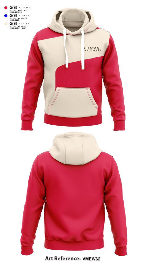 Hoodie, Clinton Cardinals, Track & Field, Teamtime, Team time, sublimation, custom sports apparel, team uniforms, spirit wear, spiritwear, sports uniforms, custom shirts, team store, custom team store, fundraiser sports, apparel fundraiser