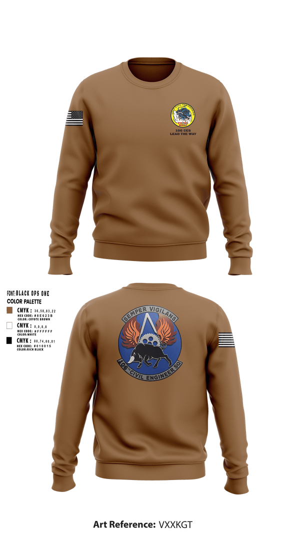 Crew Neck Sweatshirt, 106 CES, Air Force, Teamtime, Team time, sublimation, custom sports apparel, team uniforms, spirit wear, spiritwear, sports uniforms, custom shirts, team store, custom team store, fundraiser sports, apparel fundraiser