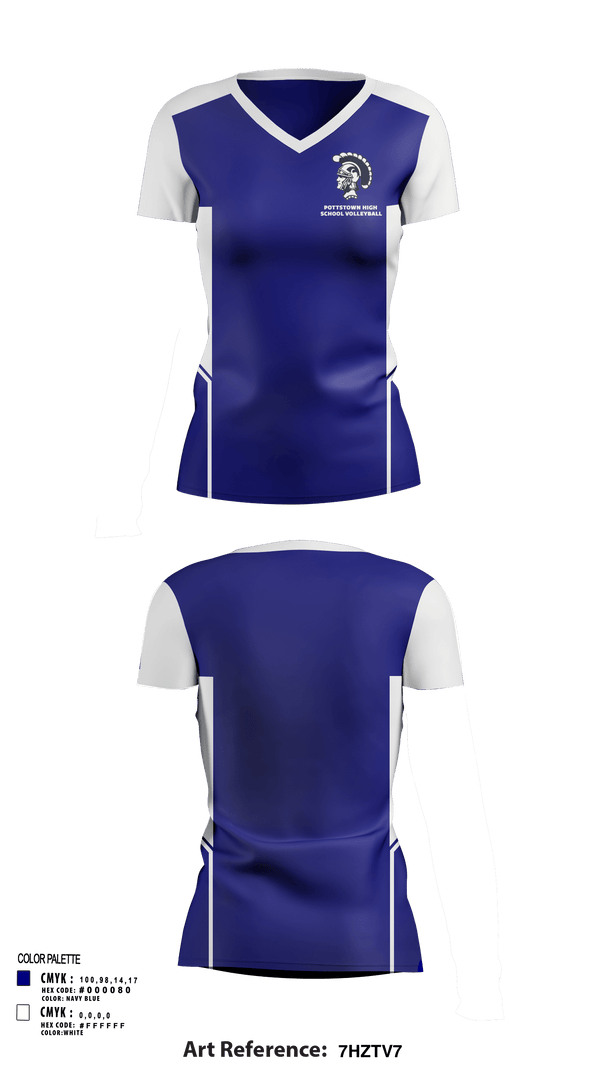 Women's Short Sleeve Vneck Shirt, Pottstown High School Volleyball, Women's Volleyball, Teamtime, Team time, sublimation, custom sports apparel, team uniforms, spirit wear, spiritwear, sports uniforms, custom shirts, team store, custom team store, fundraiser sports, apparel fundraiser