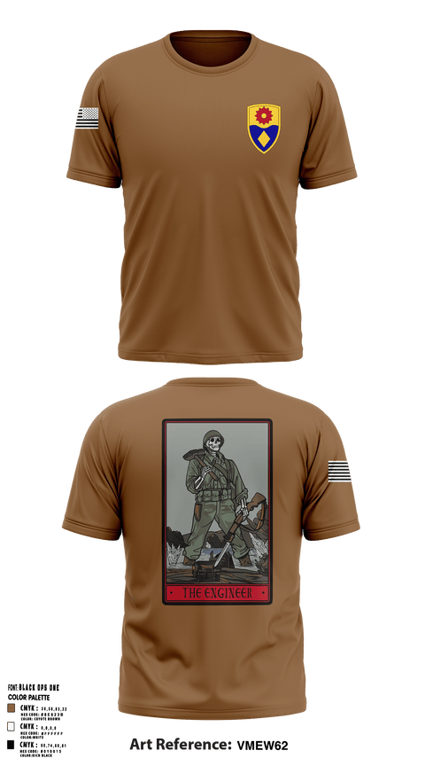 Old School Cotton Feel Shirt, 649 ENG CO, Army, Teamtime, Team time, sublimation, custom sports apparel, team uniforms, spirit wear, spiritwear, sports uniforms, custom shirts, team store, custom team store, fundraiser sports, apparel fundraiser