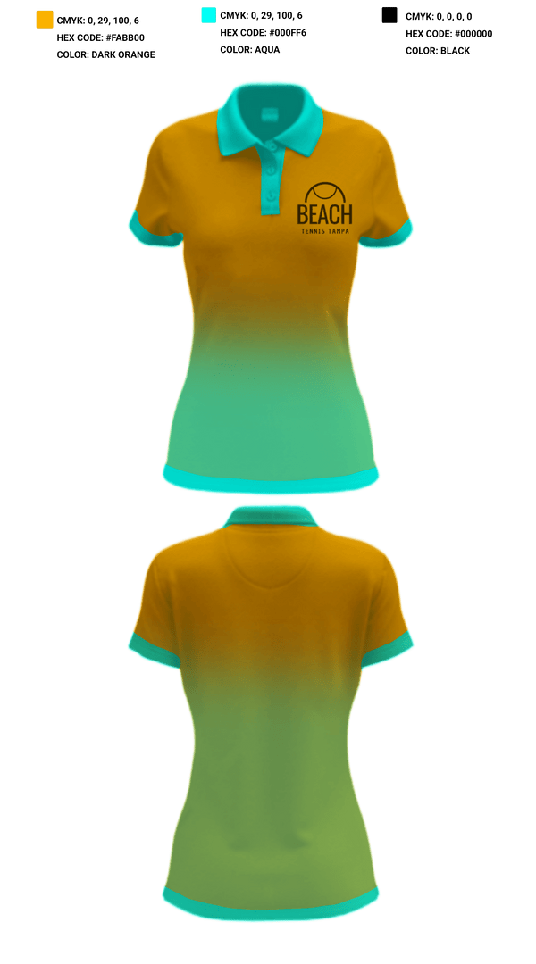 Women's Short Sleeve Performance Polo, Beach Tennis Tampa, Tennis, Teamtime, Team time, sublimation, custom sports apparel, team uniforms, spirit wear, spiritwear, sports uniforms, custom shirts, team store, custom team store, fundraiser sports, apparel fundraiser