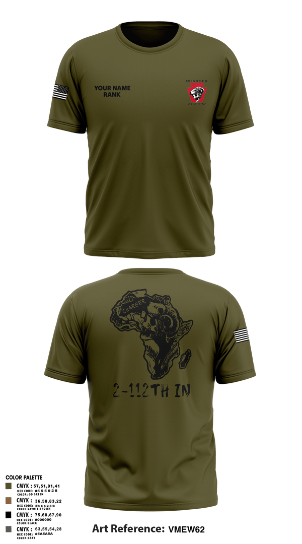 Short Sleeve Performance Shirt, Charger Co. / 2-112th Infantry Battalion, National Guard, Teamtime, Team time, sublimation, custom sports apparel, team uniforms, spirit wear, spiritwear, sports uniforms, custom shirts, team store, custom team store, fundraiser sports, apparel fundraiser